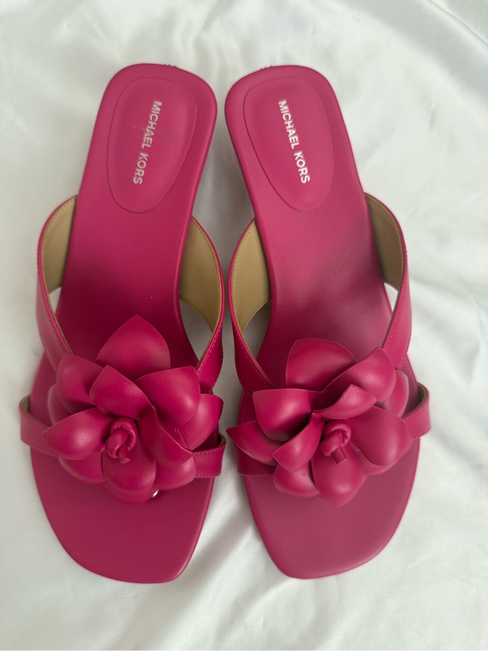 Michael Kors Hot Pink Floral Slide Mules